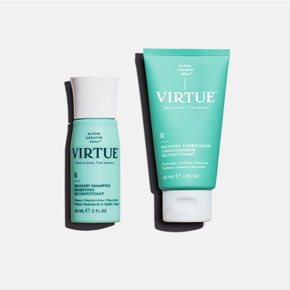 Virtue Recovery Shampoo & Conditioner Travel Size Duo – 2oz Each – New & Sealed